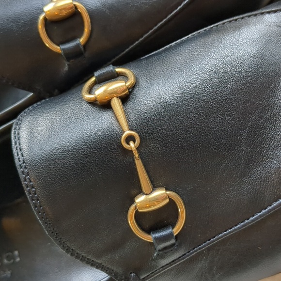 Gucci Brixton Black Convertible Horsebit Loafer Mule Leather 38.5 EU - Picture 14 of 17